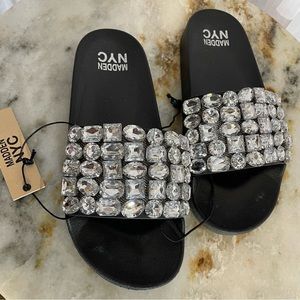 Madden NYC Jeweled Slides Sizes 7 & 10 New